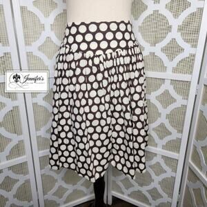 Necessary Objects Women's Brown & Cream Polka Dot Flare Skirt Size L